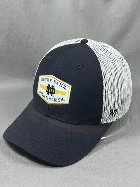 47 Brand Notre Dame NCAA Snapback Hat Cap Navy Fighting Irish Trucker Patch Mens